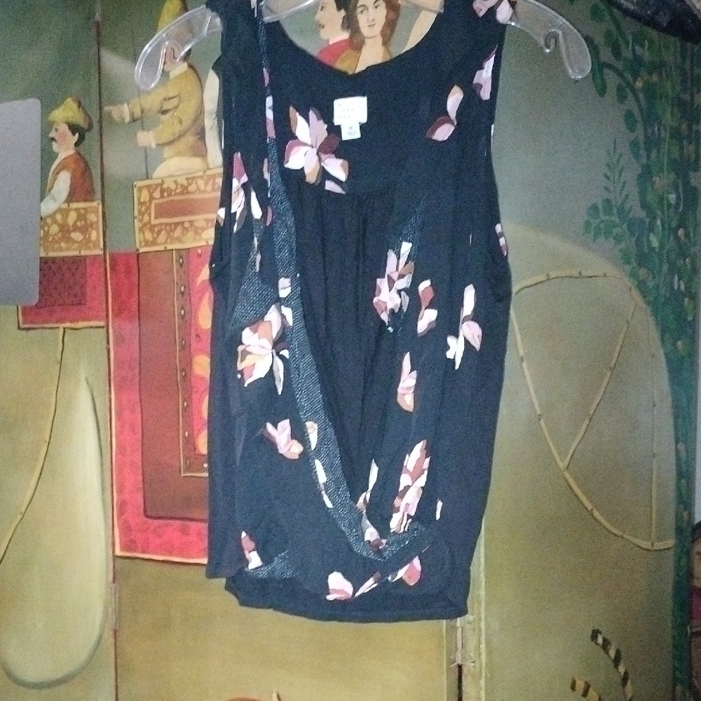 A New Day Black Floral Blouse